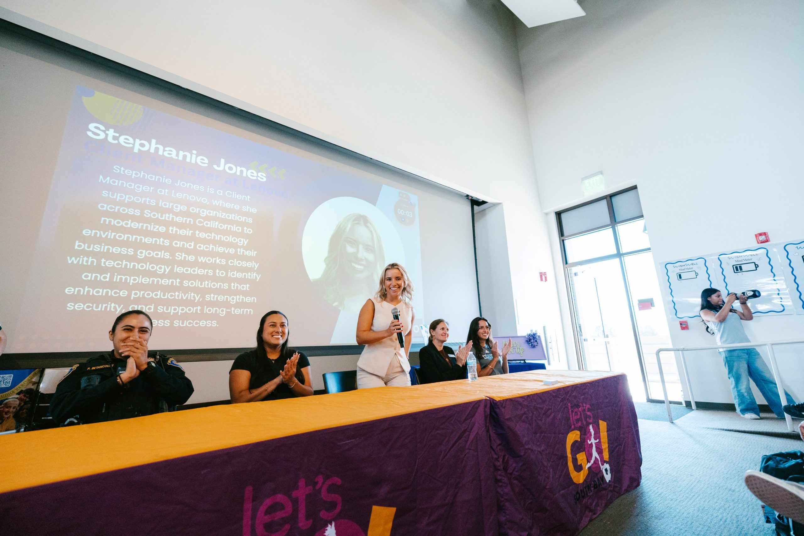Stephanie speaking during the Lenovo-sponsored career panel.